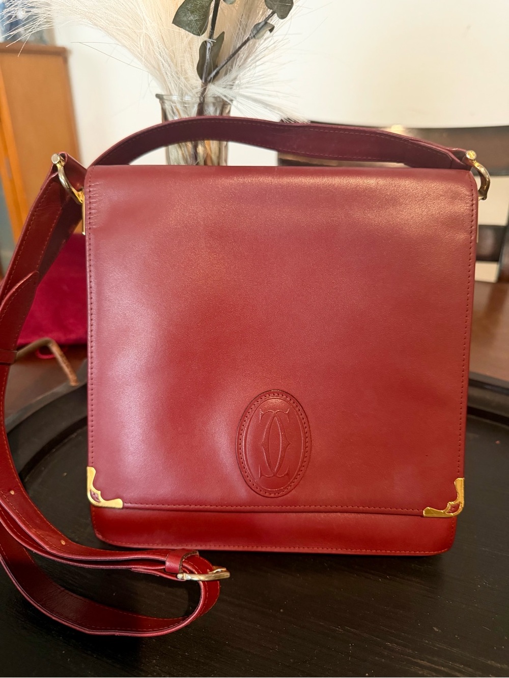 Authentic Cartier Must de Cartier Vintage Oxblood Leather w/ Card + Certificate